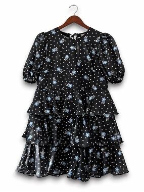 EASTER Sandy Liang Black Floral Mini Dress